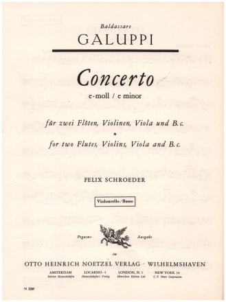 CONCERTO E-MOLL FUER 2 FLOETEN UND STREICHORCHESTER, CELLO/BASS