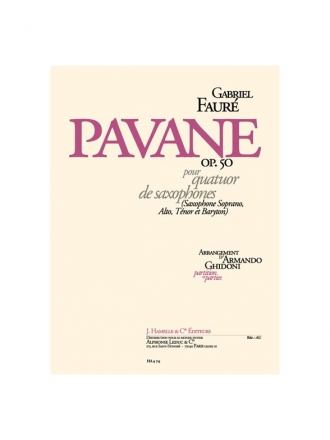 Pavane op.50 pour 4 saxophones partition et parties