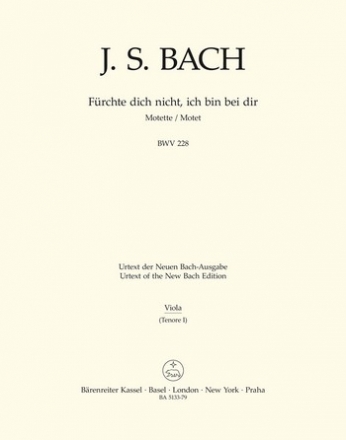 Frchte dich nicht BWV228 Motette fr Doppelchor a cappella Viola