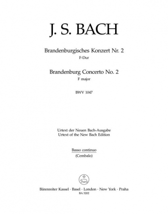 BRANDENBURGISCHES KONZERT D-DUR NR.2 BWV1047 FUER ORCHESTER,  CEMBALO