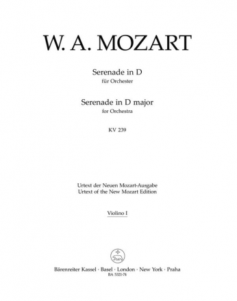 Serenade D-Dur KV239 fr Orchester Violine 1