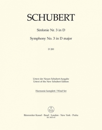 Sinfonie D-Dur Nr.3 D200 fr Orchester Harmoniestimmen