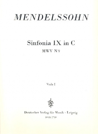 Sinfonia C-Dur Nr.9 fr Streichorchester Viola 1