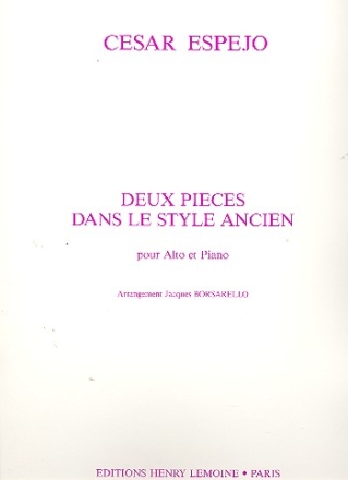 2 pices dans le style ancien pour alto et piano