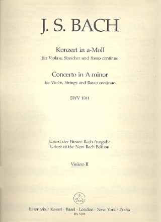 Konzert a-Moll BWV1041 fr Violine. Streicher und Bc Violine 2