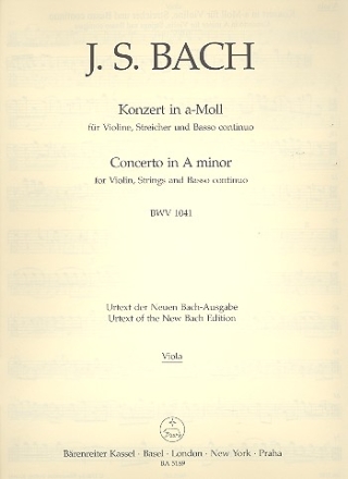 Konzert a-Moll BWV1041 fr Violine, Streicher und Bc Viola