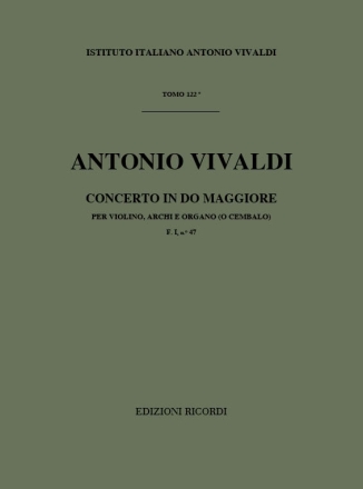 CONCERTO DO MAGGIORE F.I:47 PER VIOLINO, ARCHI E ORGANO (CEMB),  Studienpartitur