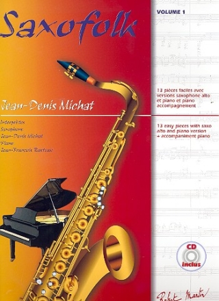 Saxfolk vol.1 (+CD) faciles pour saxophone alto et piano