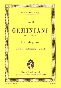 Concerto grosso g-Moll op.3,2 fr 2 Violinen, Viola, Violoncello und Streicher Studienpartitur