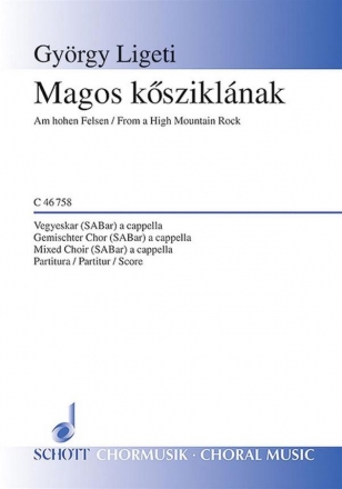 Magos ksziklnak fr gemischten Chor (SABar) Chorpartitur