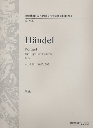 Konzert F-Dur op.4,4 HWV292 fr Orgel und Orchester Viola