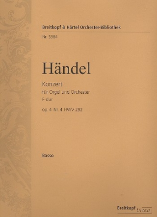 Konzert F-Dur op.4,4 HWV292 fr Orgel und Orchester Violoncello / Kontrabass