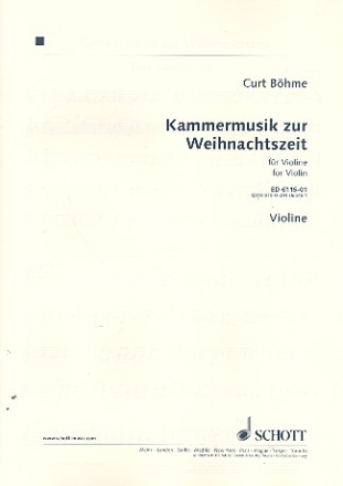 Kammermusik zur Weihnachtszeit fr 2 Violinen und Klavier, Violoncello ad libitum (solistisch oder ch Einzelstimme - Violine I