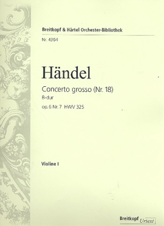 Concerto grosso B-Dur op.6,7 HWV325 fr Streichorchester Violine 1