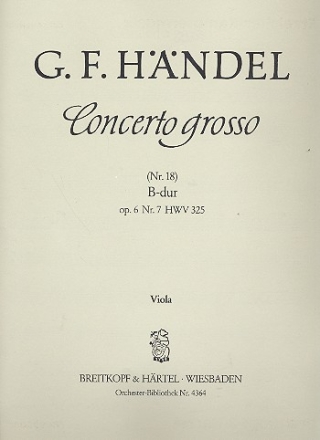 Concerto grosso B-Dur op.6,7 HWV325 fr Streichorchester Viola