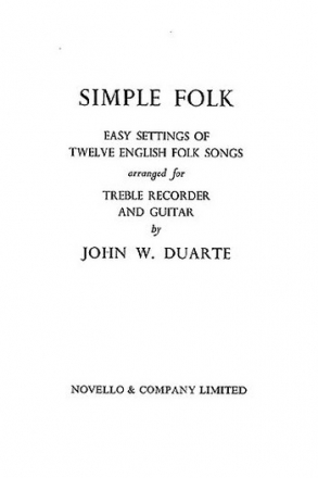 Simple folk for treble recorder and guitar Verlagskopie