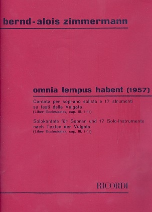 Omnia tempus habent Kantate fr Sopran und 17 Soloinstrumente Partitur