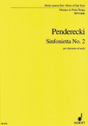 Sinfonietta no. 2 fr Klarinette und Streichorchester Studienpartitur