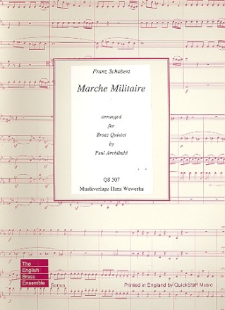 Marche militaire for brass quintett score and parts