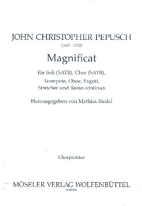 Magnificat fr Soli (SATB), Chor, Blser, Streicher und Bc Chorpartitur