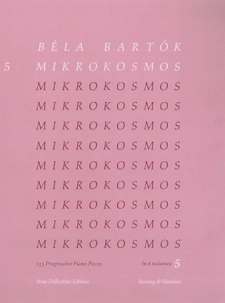 Mikrokosmos Band 5 (Nr.122-139) fr Klavier (pink) (en/fr/dt/un)