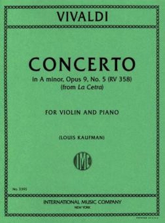 Concerto a minor op.9,5 for violin and piano KAUFMAN, LOUIS,  ED