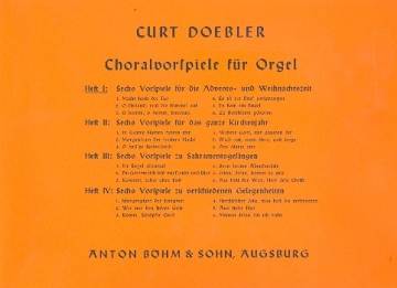 Choralvorspiele fr Orgel Band 1 fr Orgel 6 Vorspiele fr die Advents- und Weihnachtszeit