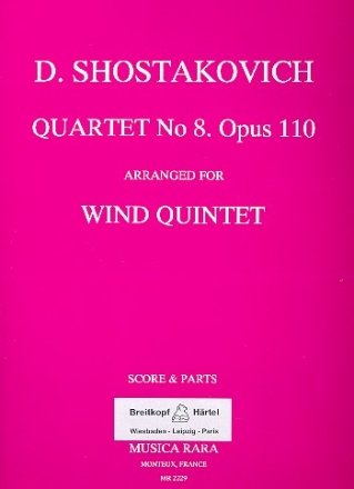 Quartett Nr.8 op.110 fr Flte (Piccolo), Oboe (Englischhorn), Klarinette, Horn und Fagott Partitur und Stimmen