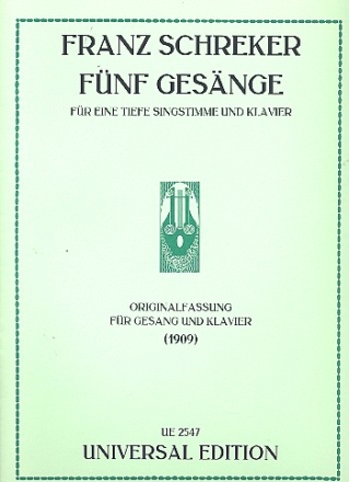 5 Gesnge fr Gesang (tief) und Klavier