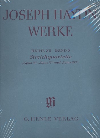 Joseph Haydn Werke Reihe 12 Band 6 Streichquartette op.76, op.77 und op.103