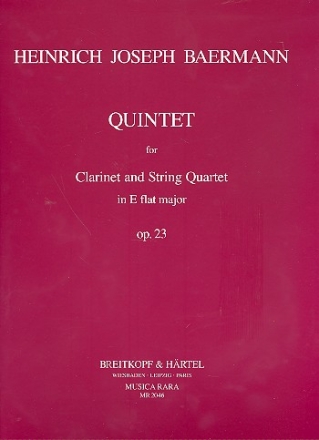 Quintett Es-Dur op.23 fr Klarinette und Streichquartett Stimmen