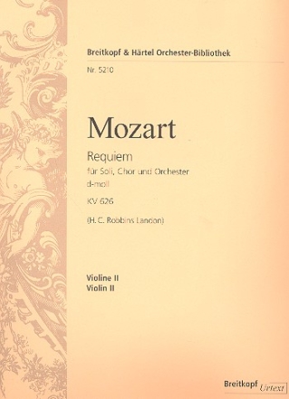 Requiem d-Moll KV626 fr Soli, gem Chor, Orgel und Orchester Violine 2