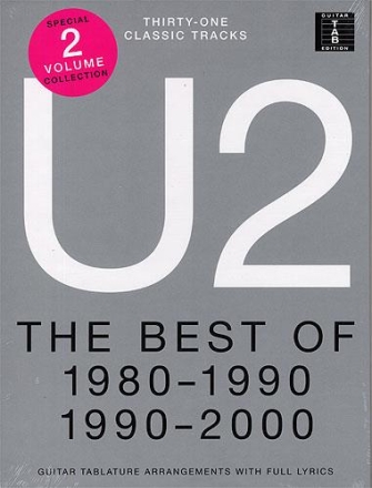 U2: THE BEST OF 1980-1990 AND THE BEST OF 1990-2000 2 VOLUMES COLLECTION FOR VOCAL/GUITAT/TAB