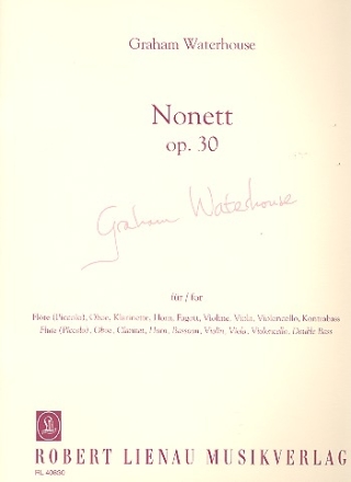 Nonett op.30 fr Flte, Oboe, Klarinette Horn, Fagott, Violine, Viola, Cello und Kb Partitur