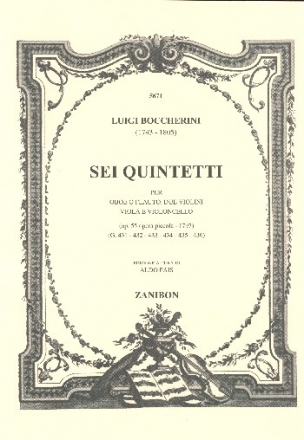 6 Quintette op.55 G431-436 fr Oboe (Flte) und Streichquartett Studienpartitur