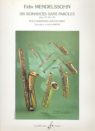 6 romances sans paroles op.19, 30 et 53 pour saxophone alto et piano