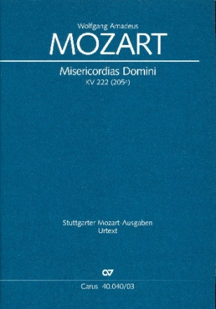 Misericordias Domini KV222 fr gem Chor und Orchester Klavierauszug