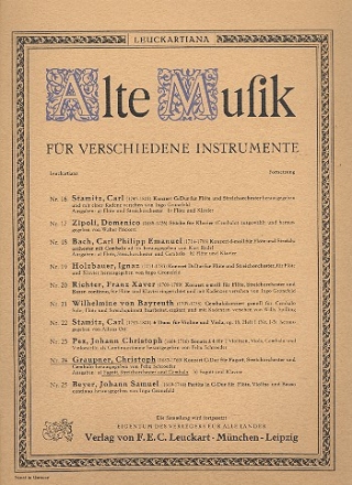 Konzert C-Dur fr Fagott, 2 Violinen, Viola und Cembalo Partitur