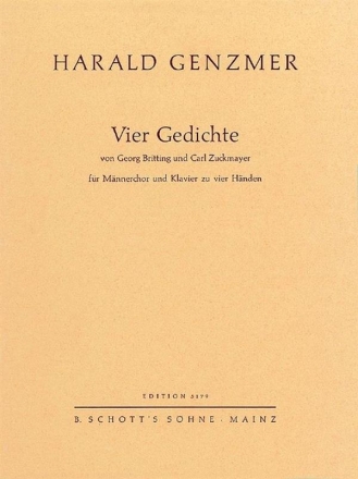 Vier Gedichte GeWV 61 fr Mnnerchor (TTBB) und Klavier 4-hndig Partitur - (= Klavierstimme)