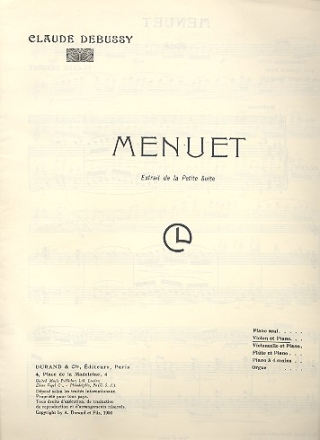 Menuet Extrait de la petite suite pour violon et piano