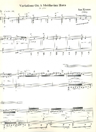 Variations on a Moldavian Hora for guitar