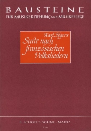 Suite nach franzsischen Volksliedern fr 3 Blockflten (SSA), 1-3 andere Instrumente, Gitarre (Bass), Stabs Partitur