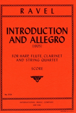 Introduction and Allegro for harp, flute, clarinet and string quartet study score