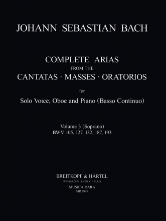 Complete Arias vol.3 for soprano, oboe and bc 4 parts