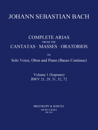 Complete Arias vol.1 for soprano, oboe and bc 4 parts