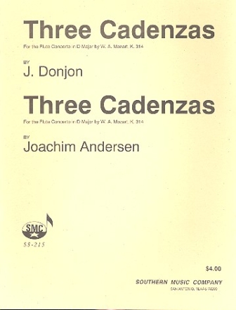 2 Set of 3 Cadenzas for flute concerto in D Major KV314 for flute