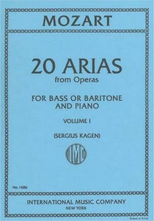 20 Arias from Operas vol.1 for bass or baritone and piano KAGEN, SERGIUS, ED