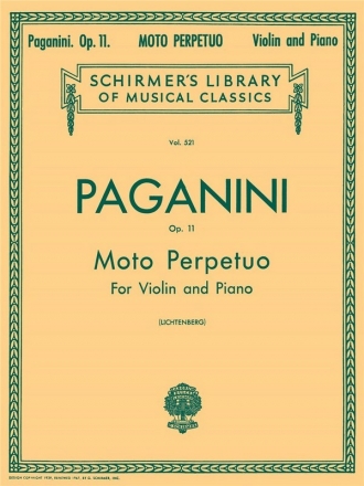 MOTO PERPETUO OP.11 FOR VIOLIN AND PIANO LICHTENBERG, LEOPOLD, ED