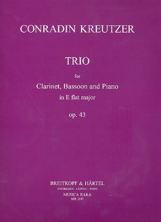 Trio Es-Dur op.43 for clarinet, bassoon and piano score and parts