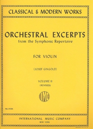 Orchestral Excerpts from the symphonic repertoire vol.2 for violin